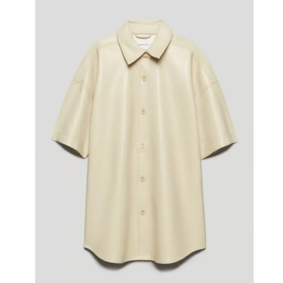 Aritzia Babaton Frances Vegan Leather Button Down Shirt Jacket - Picture 1 of 14